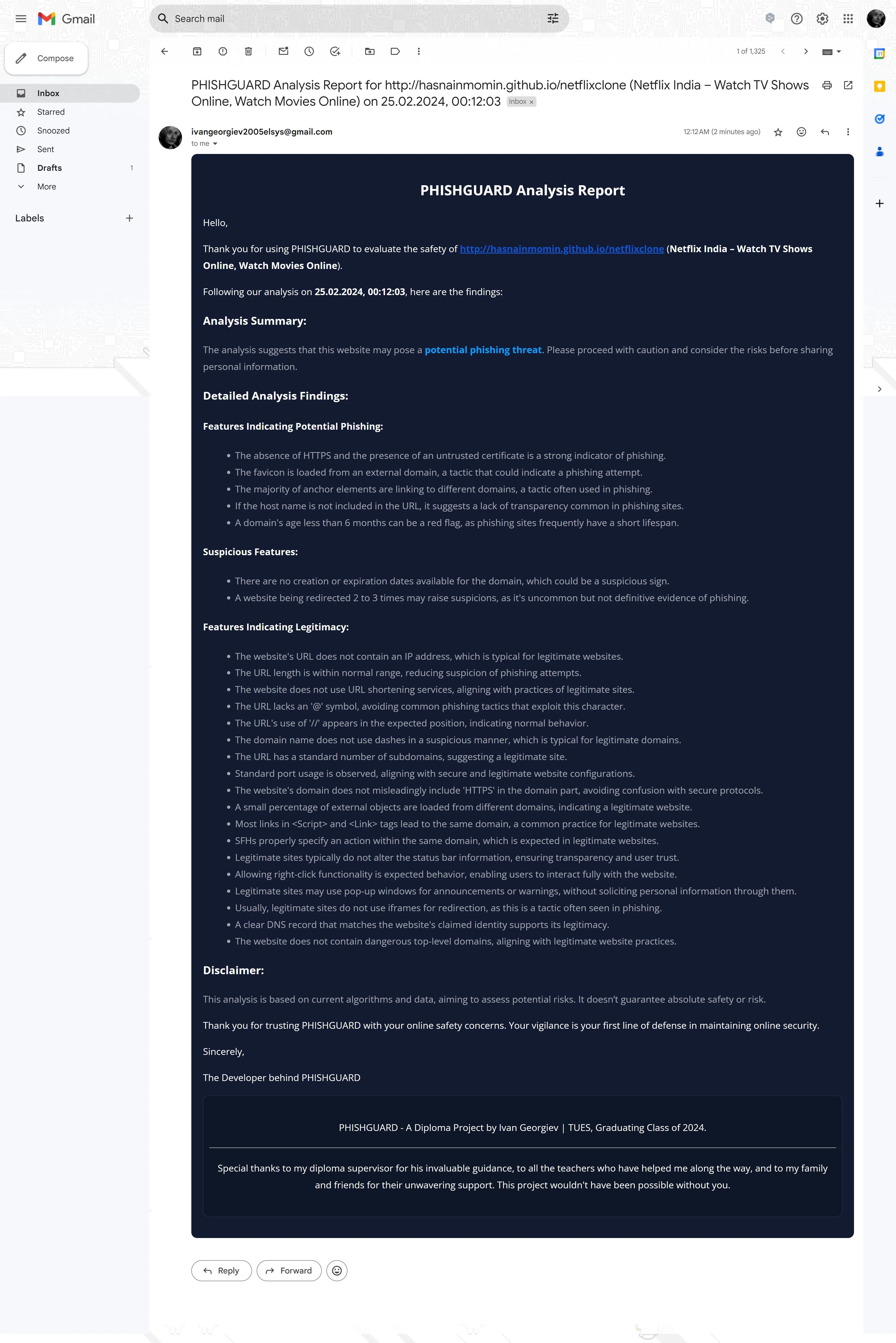 снимка 5 от проект PHISHGUARD